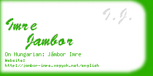 imre jambor business card