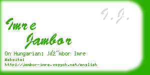 imre jambor business card
